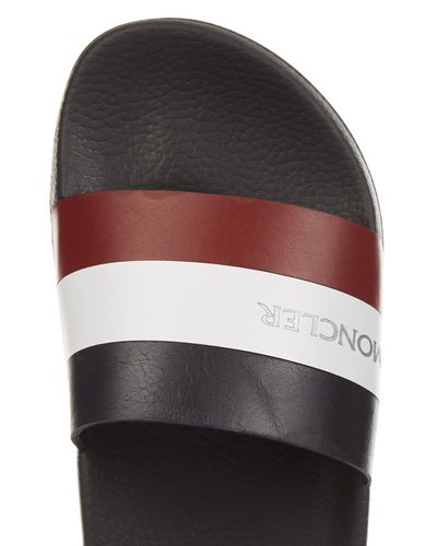 Moncler Leather Logo-debossed Pool Slides for Men - Lyst